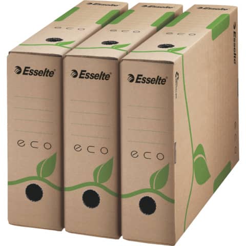 Scatola archivio Esselte ECOBOX dorso 8 cm avana/verde 8x23,3x32,7 cm 623916